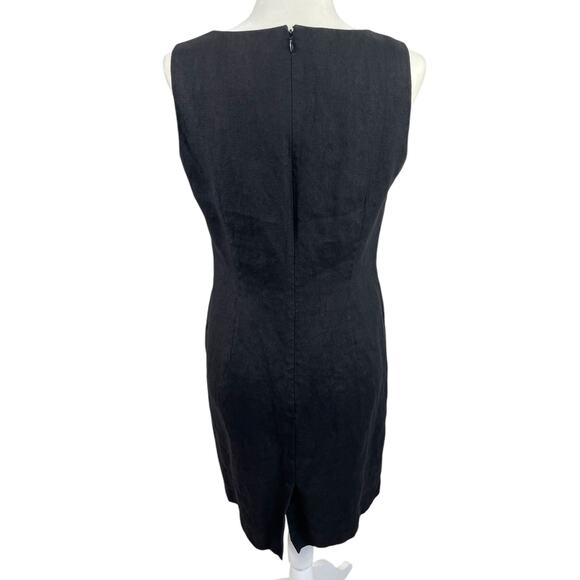 Talbots Irish Linen Shift Dress Sleeveless Classic Office Career Black Size 10 - Picture 8 of 12